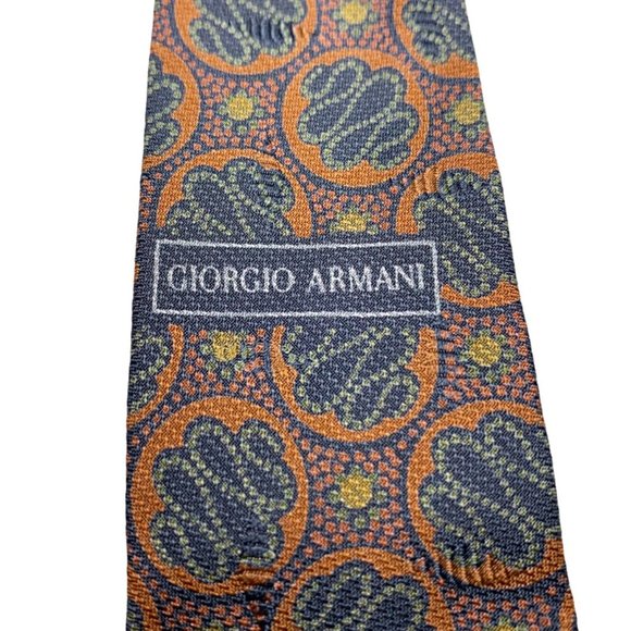 GIORGIO ARMANI Graphic "Snake" Print Silk Tie - Picture 5 of 7